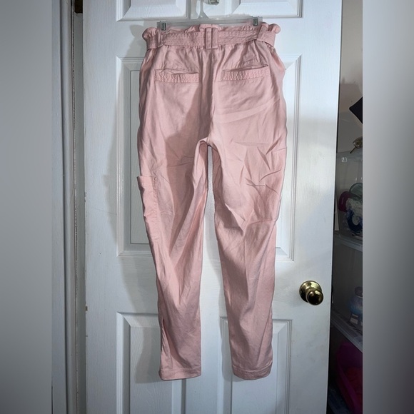 Anthropologie ELEVENSES Romy Paper Bag Waist Linen Blend Pants Pink Sz S - Picture 11 of 15